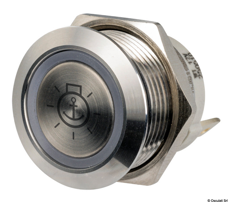 FLAT S.S. switch ON-OFF 12/24V white LED (pack of 10) - foto originale Osculati Srl