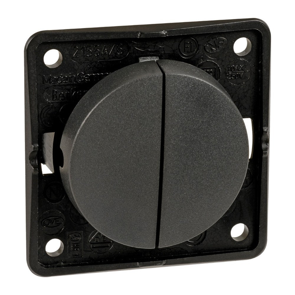 BERKER double switch 16A charcoal grey - foto originale Osculati Srl