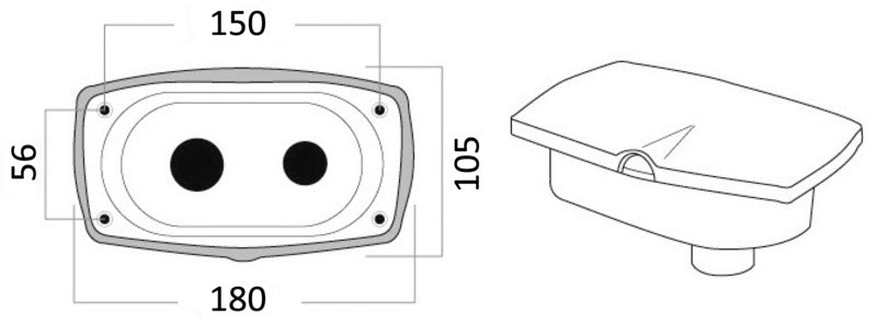 New Edge shower box white PVC hose 4 m Rear shower outlet - foto originale Osculati Srl
