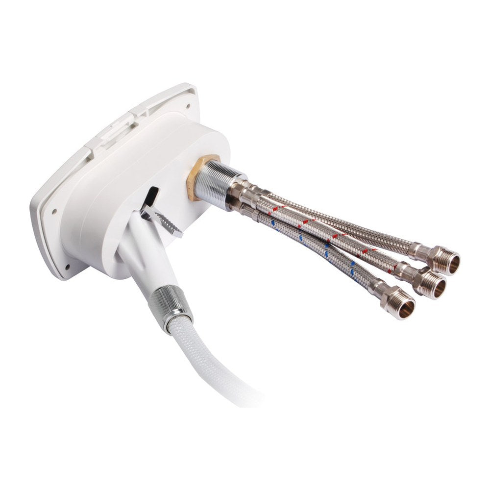 New Edge shower box white nylon hose 4 mm Crosswise outlet - foto originale Osculati Srl