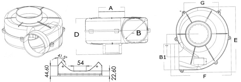 Centrifugal extractor with bracket 24 V 16 A - foto originale Osculati Srl