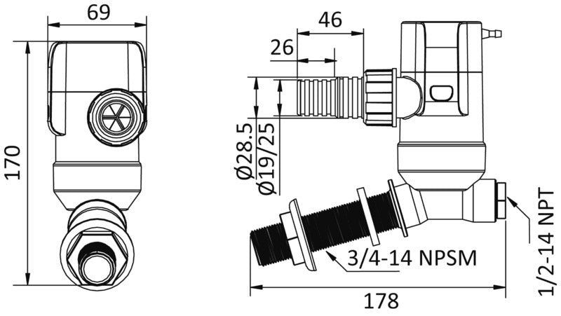 Europump Next Generation aerator pump 12V vertical - foto originale Osculati Srl