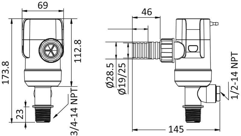 Europump Next Generation aerator pump 12V inside mounting - foto originale Osculati Srl