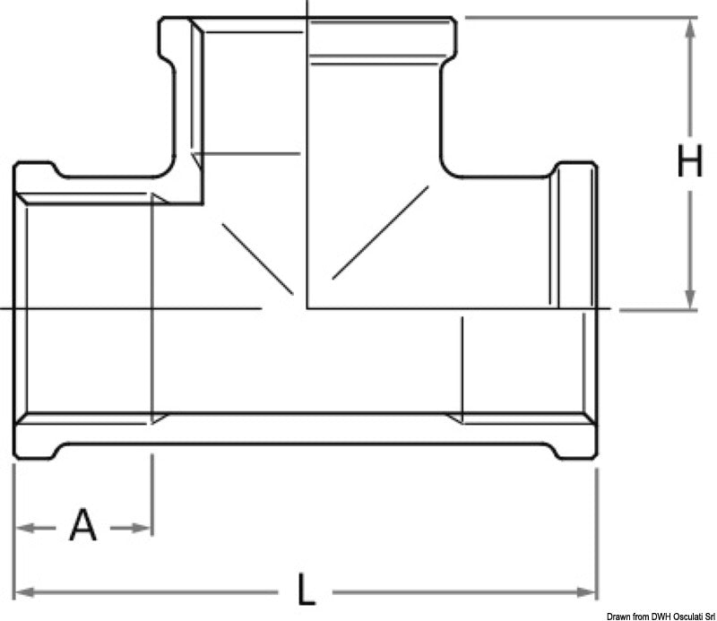GUIDI bronze F-F-F T-fitting 3/4" - foto originale Osculati Srl
