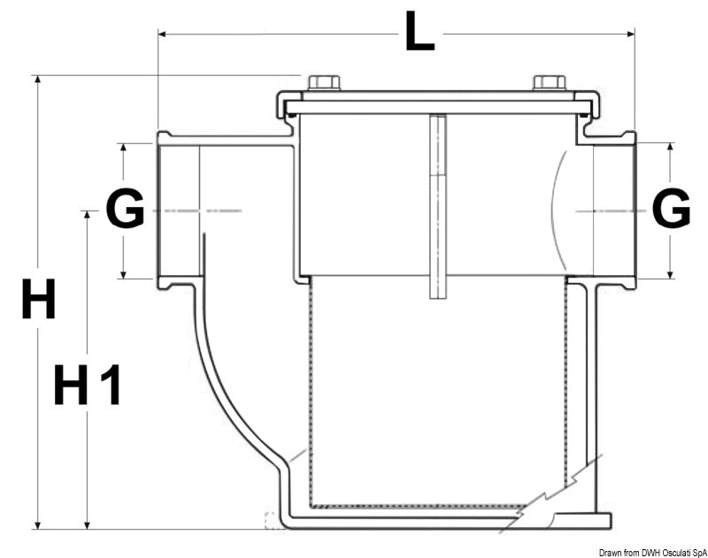 Special water cooling filter nickelplat. RINA 3/4" - foto originale Osculati Srl