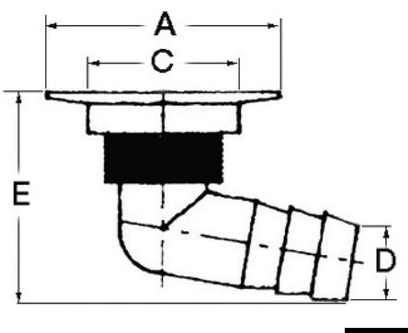 Fire Port 90° w/hose ad.38mm - foto originale Osculati Srl