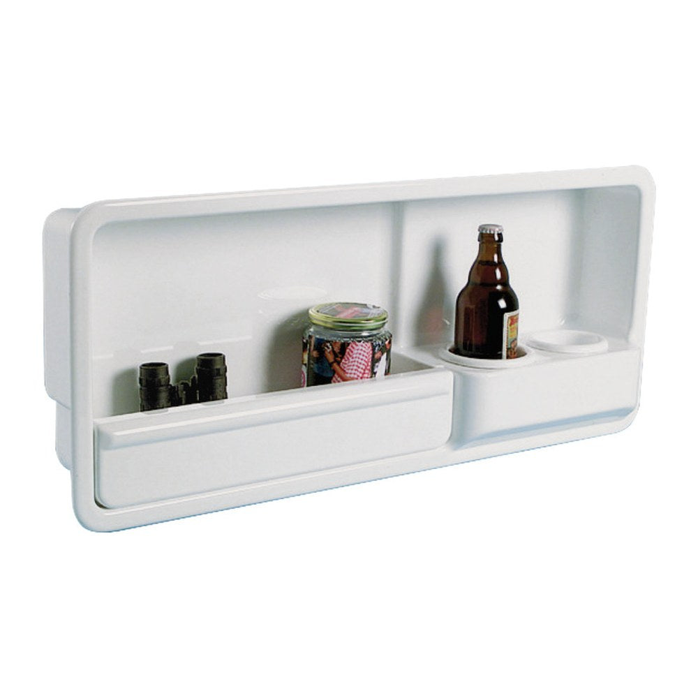 Side pocket w/2 glass holders ABS white right - foto originale Osculati Srl