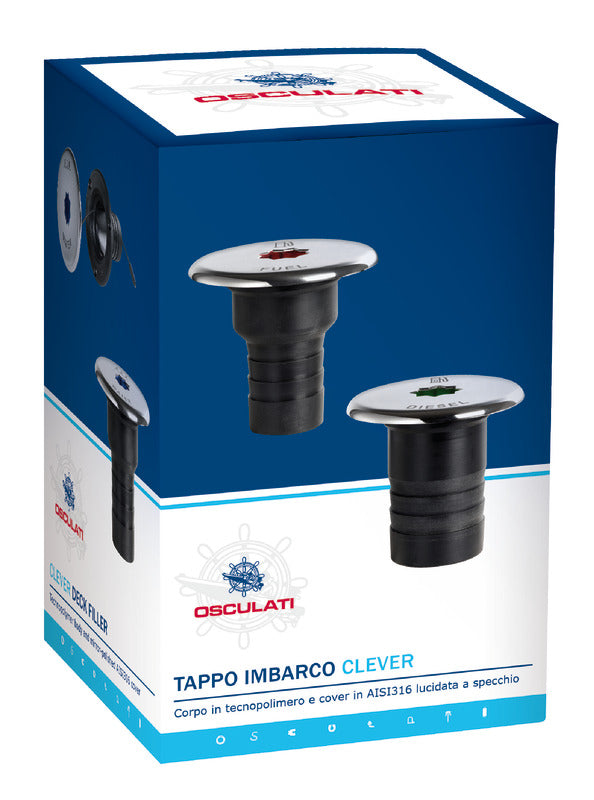 Clever deck filler co-moulded cover Ø 38mm WATER - foto originale Osculati Srl