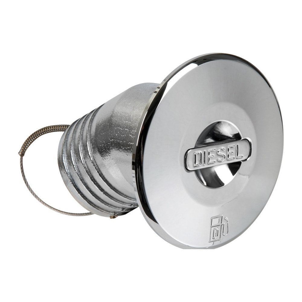 Chromed brass DIESEL 30° angled deck plug 50 mm - foto originale Osculati Srl