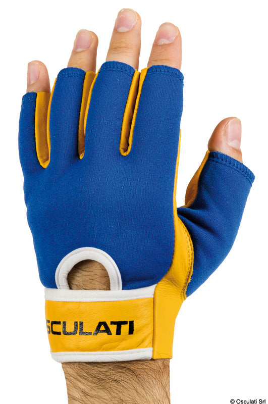 Sailing leather gloves short fingers L - foto originale Osculati Srl