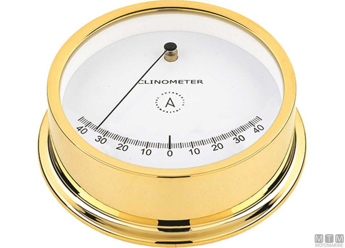A-Nautic Pacific inclinometer 120 mm polished brass - original photo Motomarine Srl