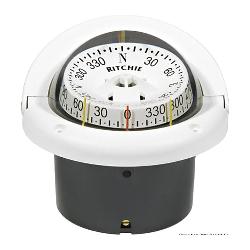 RITCHIE Helmsman 2-dial compass 3"3/4 white/white - foto originale Osculati Srl