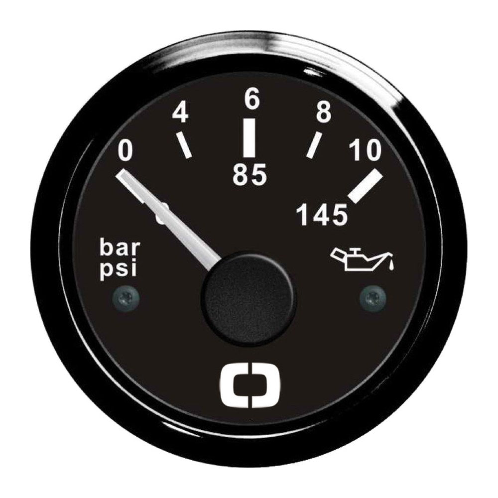 Oil pressure indicator 0/10 bar black/black - foto originale Osculati Srl