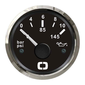 Oil pressure indicator 0/10 bar black/glossy - foto originale Osculati Srl