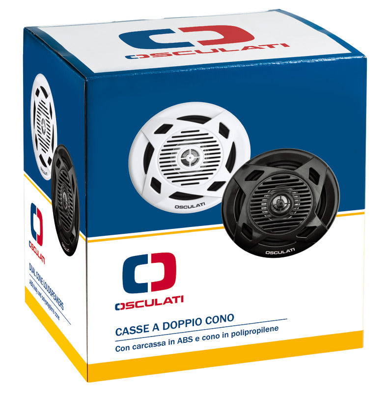 Pairs of dual cone loudspeakers 3" 2x20 W white - foto originale Osculati Srl