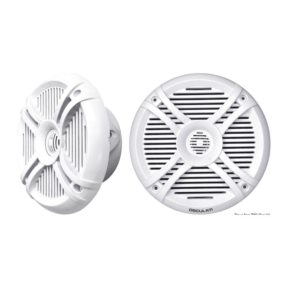 Pairs of 2-way speakers w/RGB programm.LEDs 6.5 white - foto originale Osculati Srl
