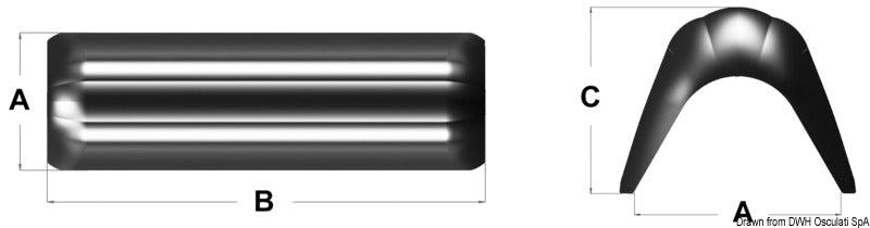 Bow fender profile blue 770 mm - foto originale Osculati Srl
