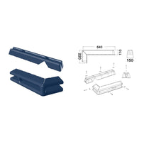 Protezione per pontile 640 + 220 mm blu