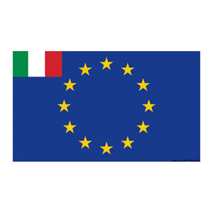 Flag EU+small Italy flag 20 x 30 cm - foto originale Osculati Srl