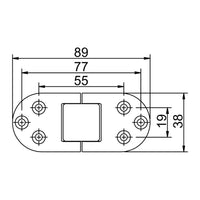 Cerniera inox con fori 89x38 mm