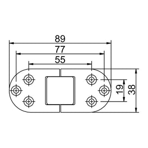 Stainless steel hinge with holes 89x38 mm - foto originale Osculati Srl