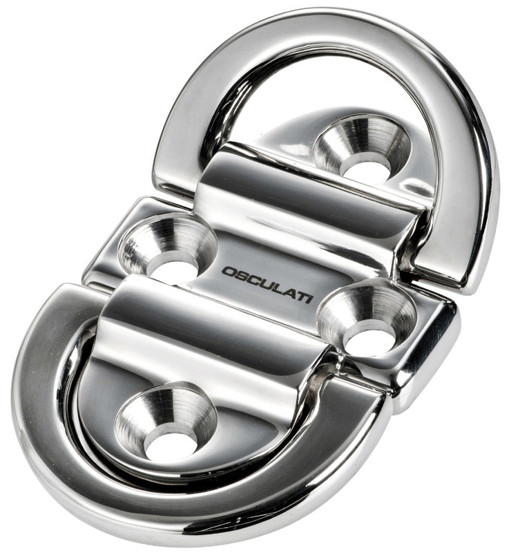 Folding pad eye 45x87 mm double 6 mm ring Breaking load Kg 3600 - foto originale Osculati Srl