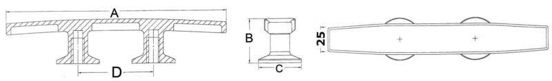 Skandy cleat 190 mm - foto originale Osculati Srl