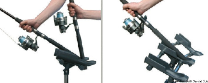 Oceansouth Quicklift rod holder Nr. 2 rods f. 25 mm rail - foto originale Osculati Srl