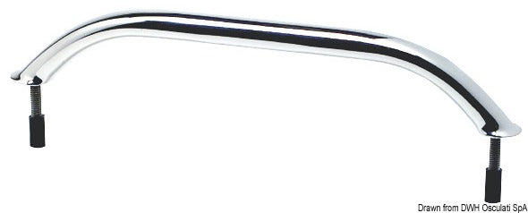 Oval pipe handrail SS external screws 750 mm - foto originale Osculati Srl