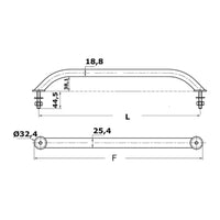 Corrimano inox 407 mm