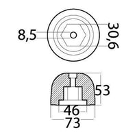 Tecnoseal Ánodo de repuesto de zinc ref. orig. 501180