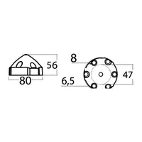Tecnoseal Ánodo compatible con Max-Prop 35/45 mm