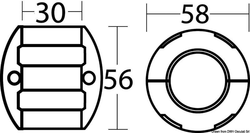 Tecnoseal Anode DPH/DPR Ø 30 mm - foto originale Osculati Srl