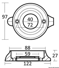 Tecnoseal Ânodo de colar em magnésio para Sail Drive Ø 97 mm