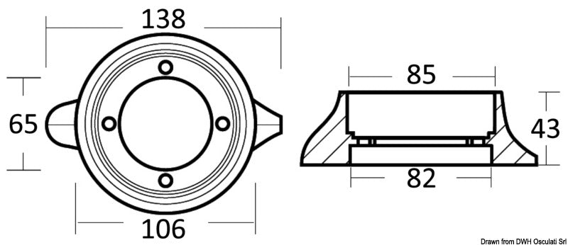 Tecnoseal VOLVO SeaDrive anode Ø105mm - foto originale Osculati Srl