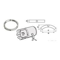 Tecnoseal Kit 3 ánodos de zinc para hélice Sail Drive de 3 palas