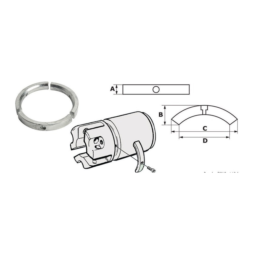 Tecnoseal Kit 3 magnesium anodes f.SailDrive 3-blade propel - foto originale Osculati Srl