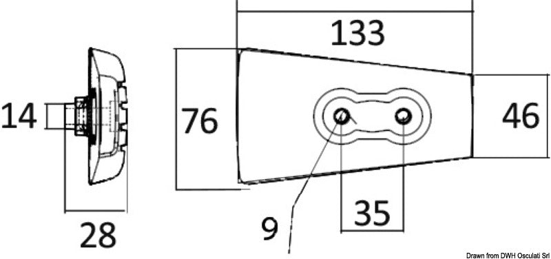 Tecnoseal Magnesium anode for Volvo Penta DP 3589875/3589876 - foto originale Osculati Srl