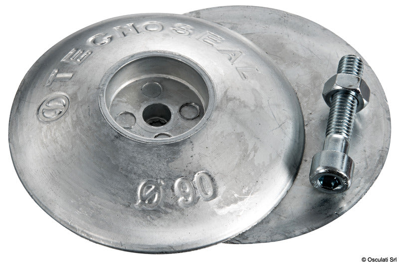 Tecnoseal Rose aluminium anode Ø 110mm 540 g heavy - foto originale Osculati Srl