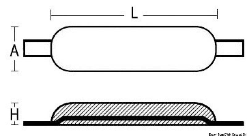 Tecnoseal Magnesium anode to be welded 300 x 80 mm 1.5 kg - foto originale Osculati Srl