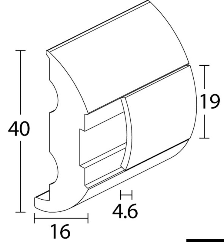 Douglas marine Grey PVC base for fender profile 20 deep-drawn (pack of 24) - foto originale Osculati Srl