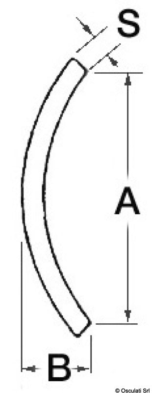 Douglas marine C-shaped pre-drilled and faireds strake 35 mm (pack of 3) - foto originale Osculati Srl