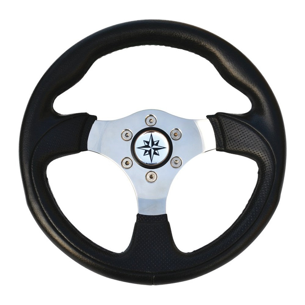 Tender steering wheel black/polished SS Ø 300 mm - foto originale Osculati Srl