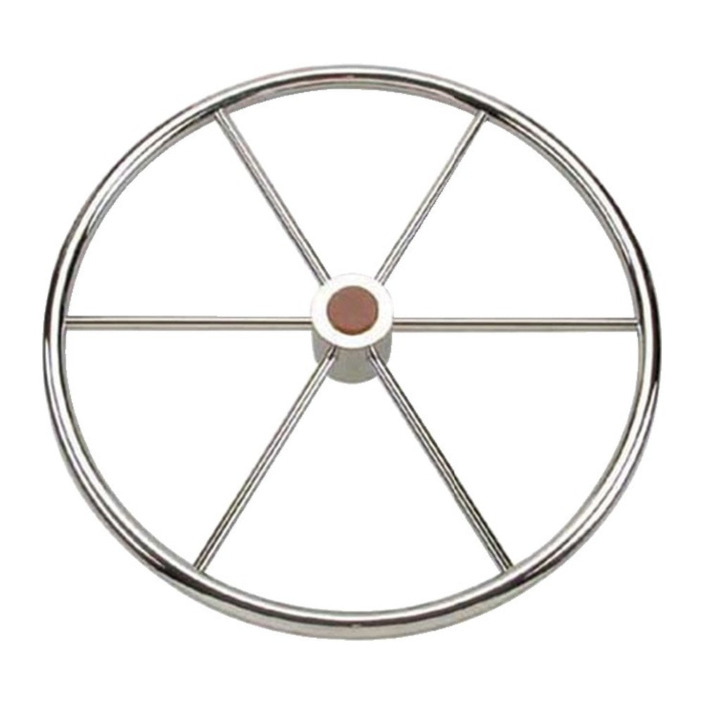Polished SS 6-spoke steering wheel 600 mm - foto originale Osculati Srl