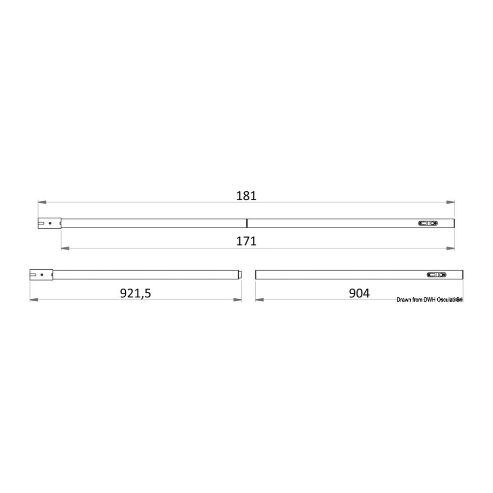 Removable carbon pole f.bimini top 90/181 cm - foto originale Osculati Srl