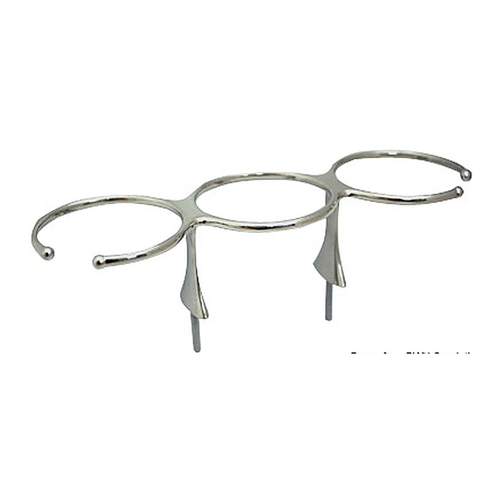 3 cup drink holder AISI 316 stud fixation - foto originale Osculati Srl