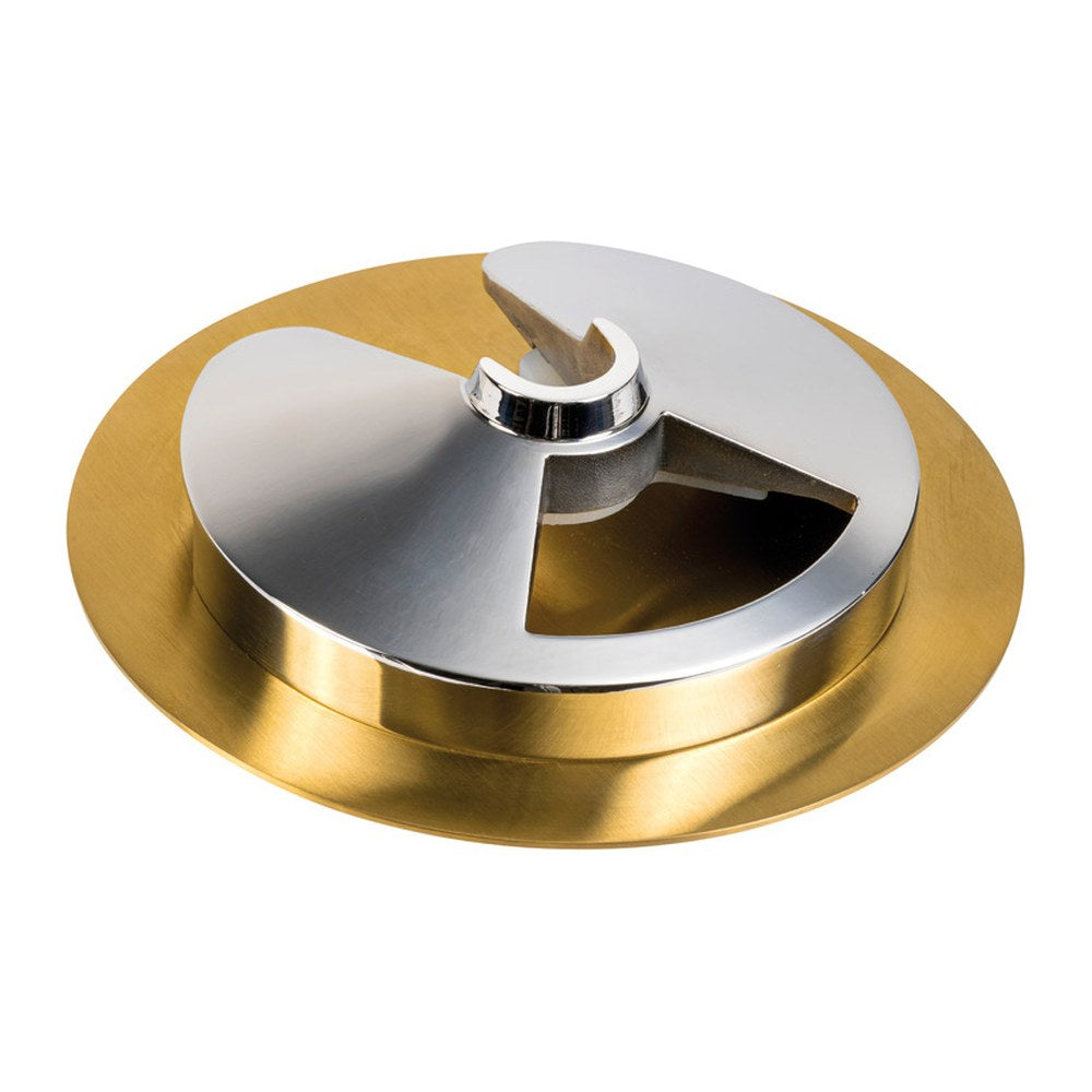 Stainless steel glass holder with gold finish - foto originale Osculati Srl