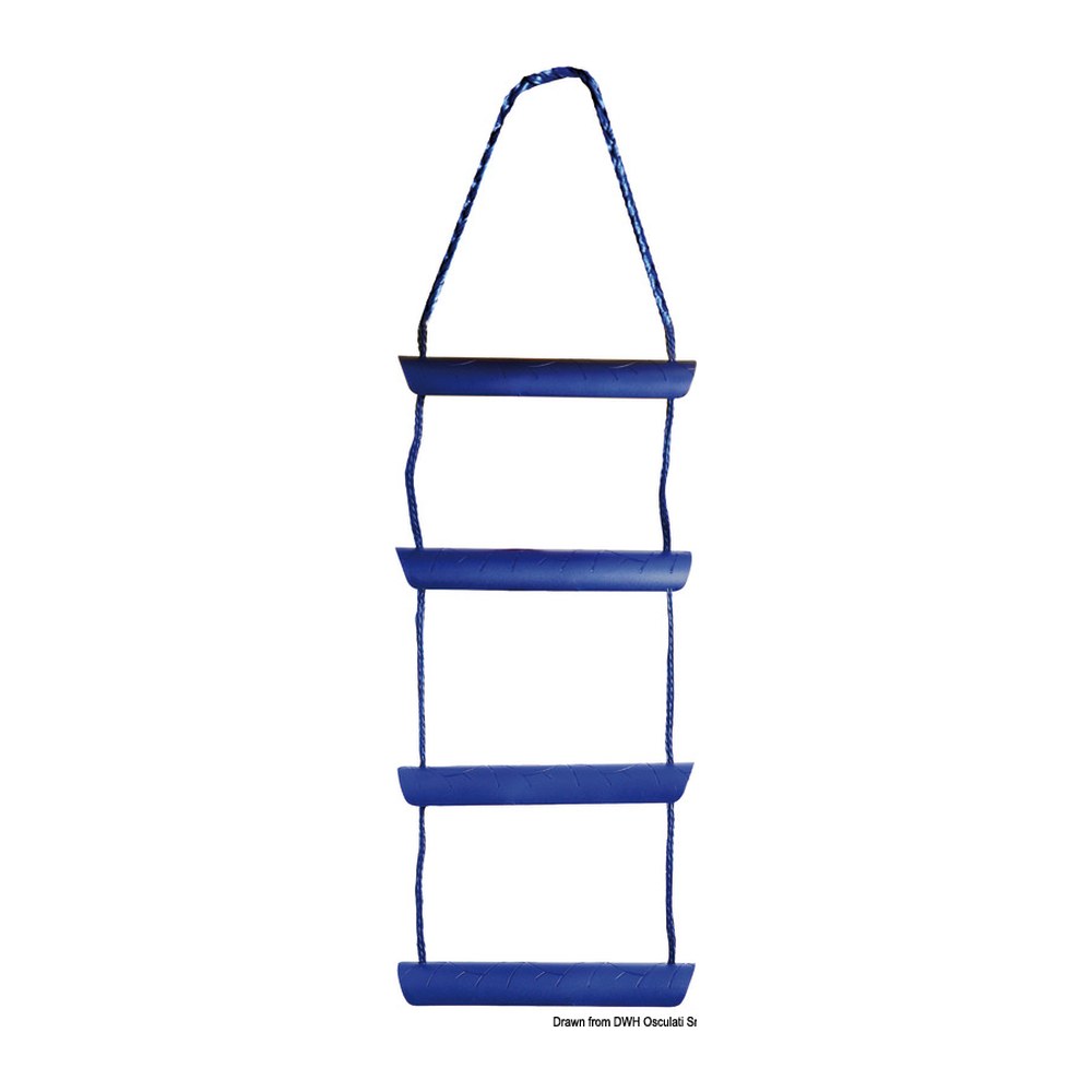 Blue nylon cord ladder, 5 polycarbonate steps - foto originale Osculati Srl