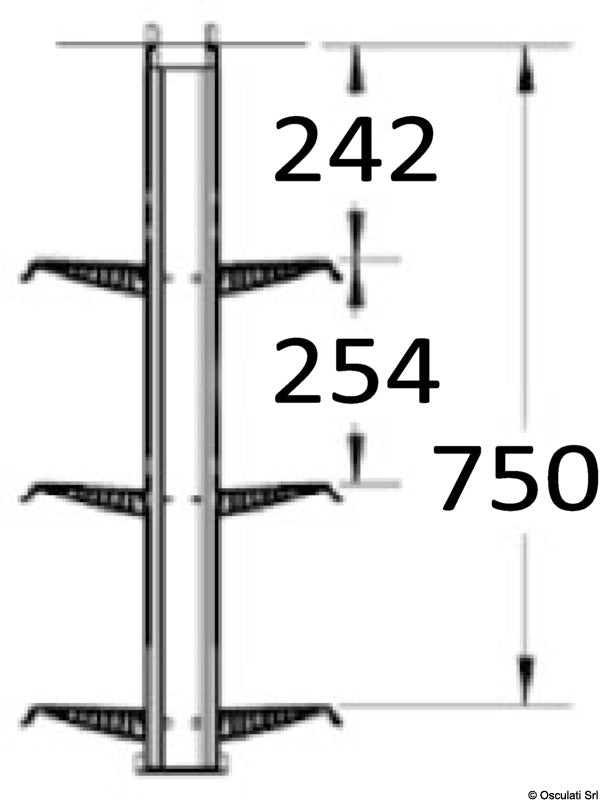 ATTWOOD integrated transom ladder 3 steps - foto originale Osculati Srl