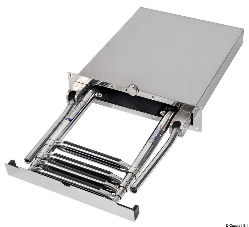 Douglas marine EasyUp 4-step recess-fit AISI316 telescopic ladder - foto originale Osculati Srl